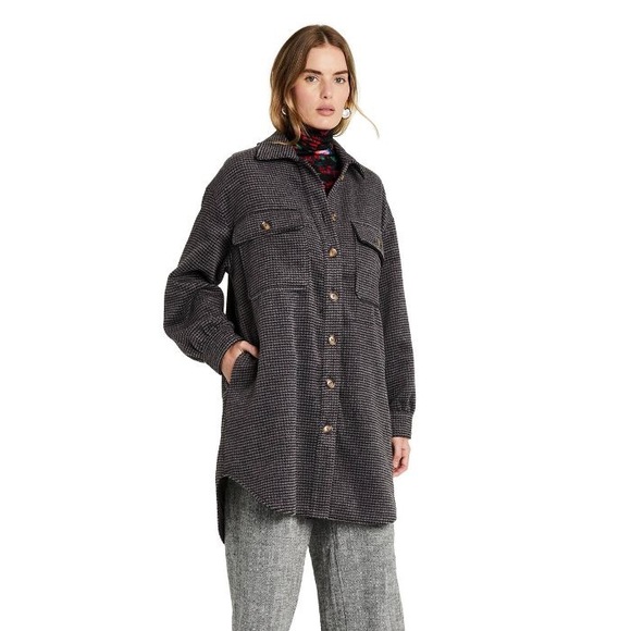 Rachel Comey x Target • Women's Checkered Oversized Shirt Jacket Dark Gray - Picture 3 of 12